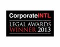 Logo of the Legal Awards 2013 in black and red