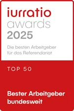 Iurratio 2025 Bester Arbeitgeber bundesweit Iurratio 2025 Bester Arbeitgeber bundesweit