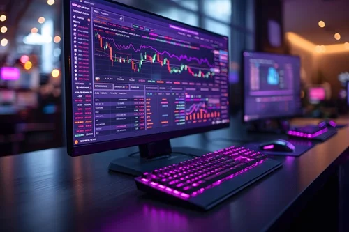 Ein Bildschirm mit Tradingdaten