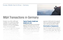Phllipp von Raven on M&A Transactions in Germany