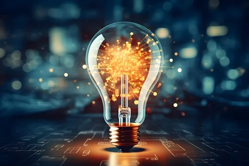 Eine Glühbirne auf einem Tisch